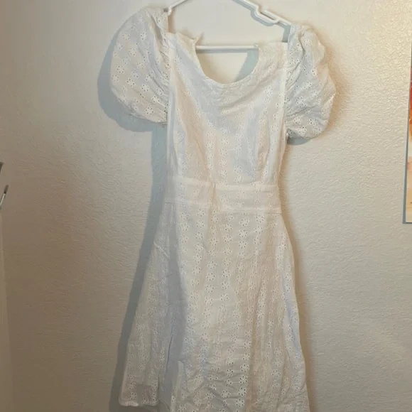 Fashion Union | Dresses | White Lace Dress With Open Back And Tie Details |  Poshmark